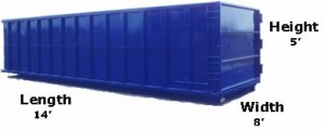 17 Yard Dumpster Sizes and Pricing - 14'L x 8'W x 5'H